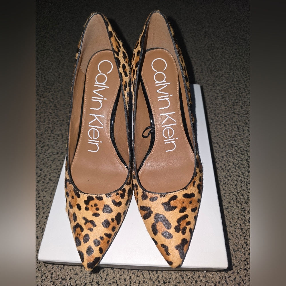 Calvin Klein Brown and Black Heels with Pointed Toe